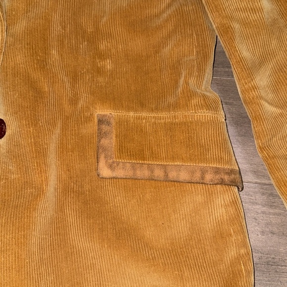 1970’s Vintage Europe Craft Caramel Brown Corduroy Pea Coat - Picture 3 of 11